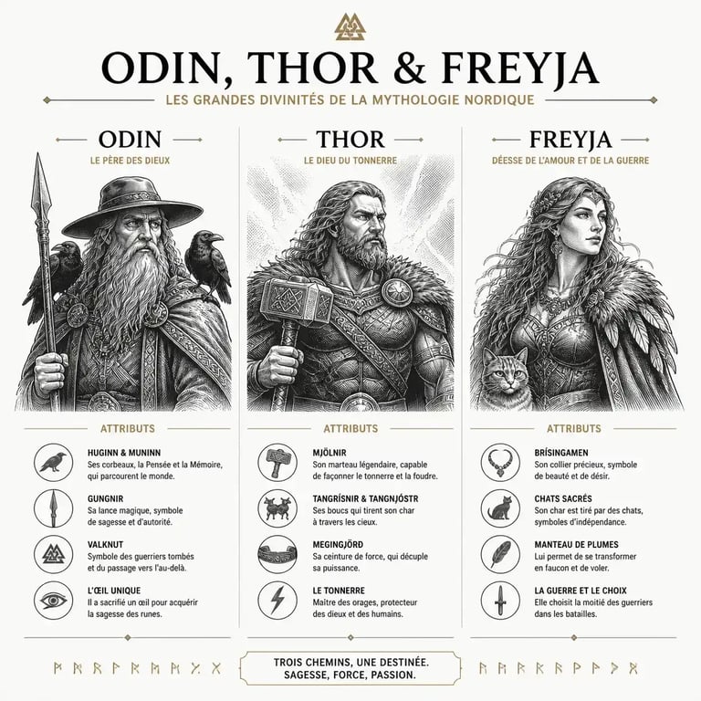 Les divinités majeures du panthéon viking et la religion nordique