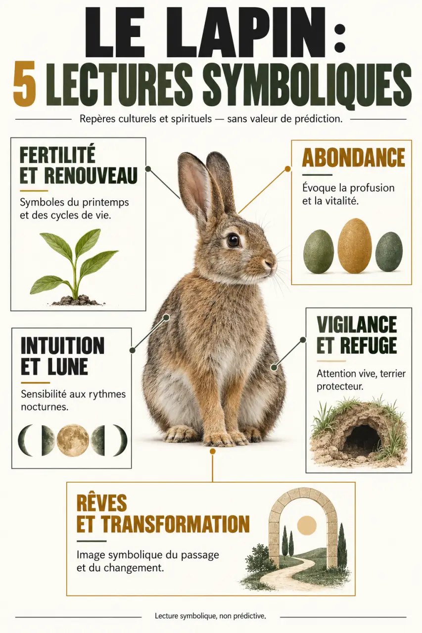 Signification spirituelle du lapin : symboles de fertilité, intuition, vigilance, renouveau et rêves