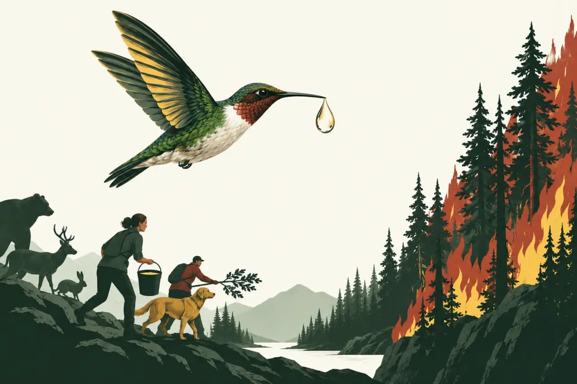 Légende du colibri illustrant un symbole de bienveillance et l’action collective